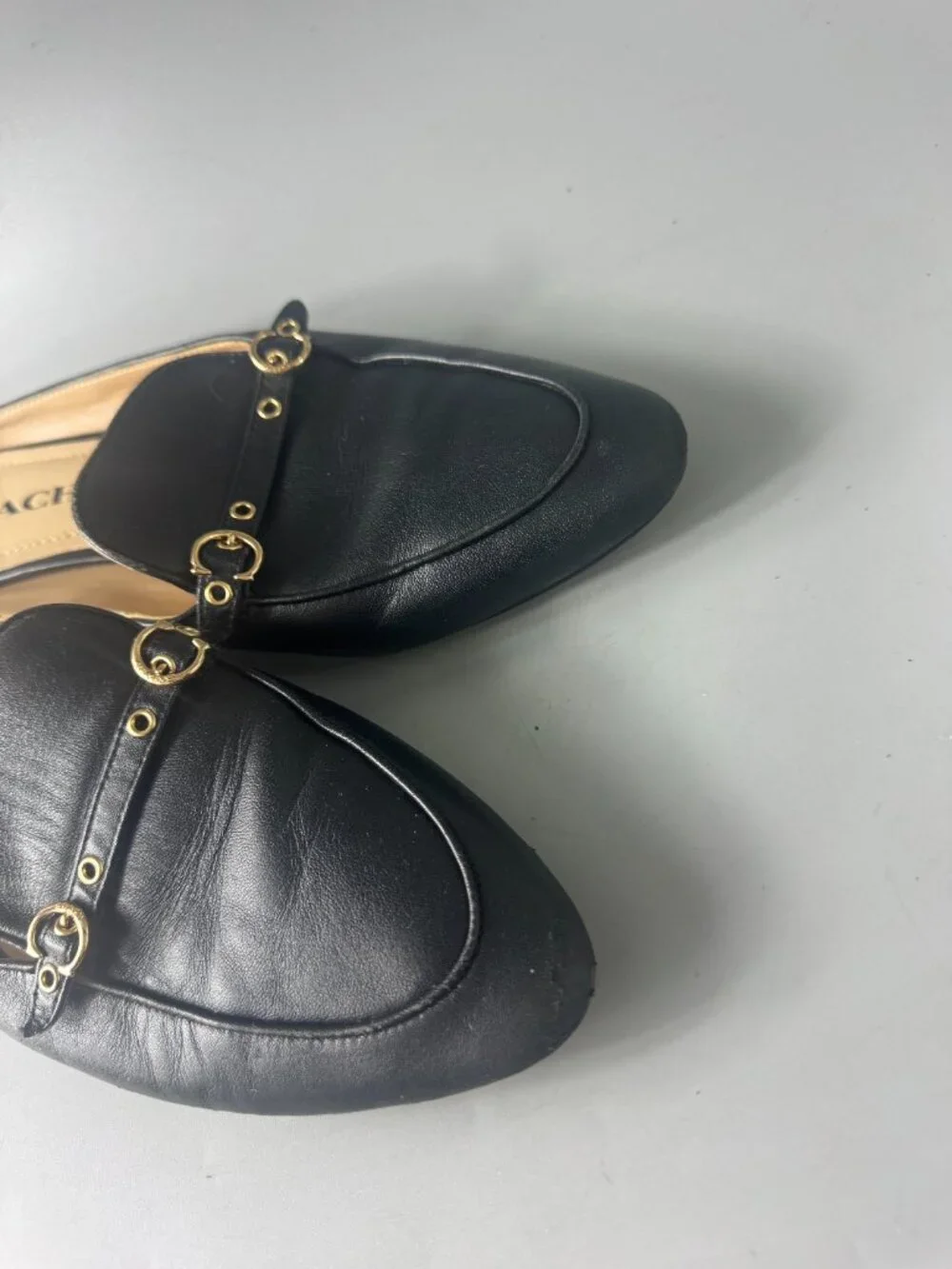 Authentic Coach Irene Black Leather Mule, Size 7.5 B